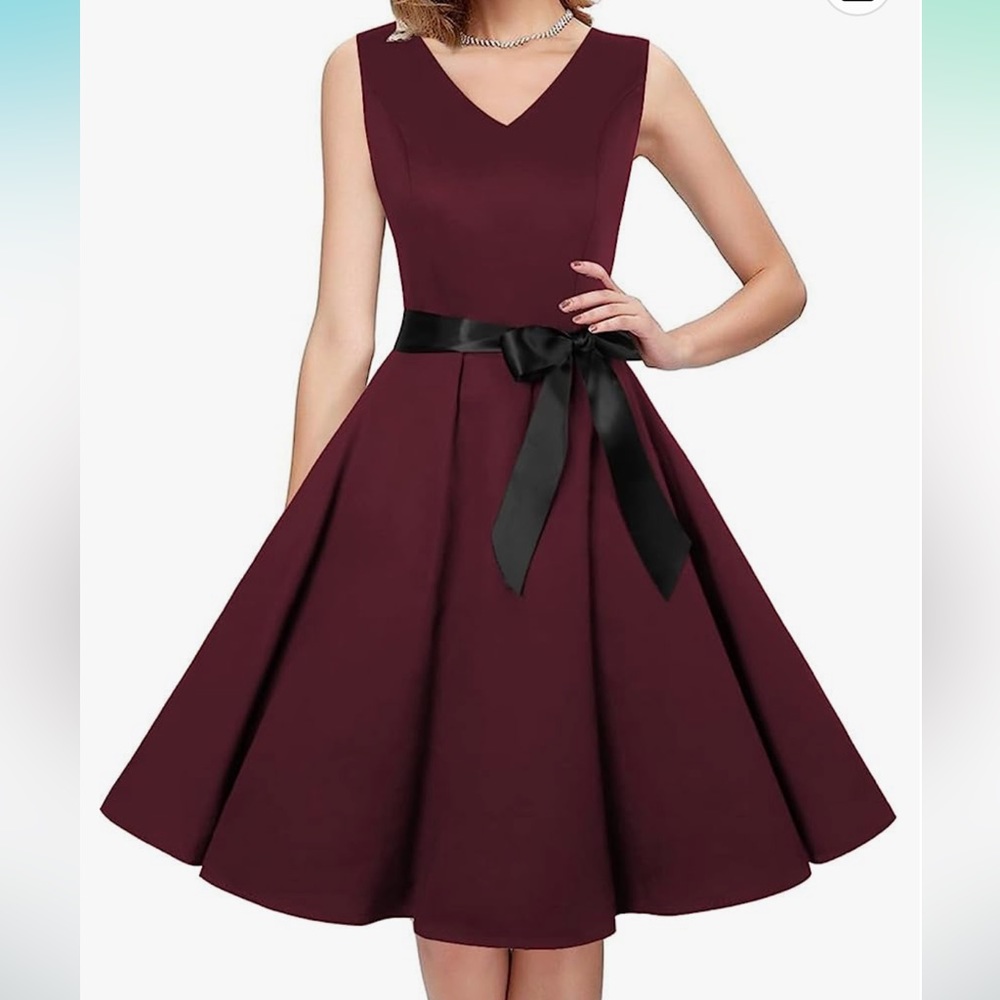 IHOT Vintage Tea Dress 1950's Flare Casual Garden Retro Swing Cocktail Dress